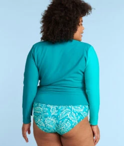The Perfect Wrap Long Sleeve Cover-Up - Seafoam & Harbor -Summersalt Shop PerfectWrapLongSleeveCover UpSeaFoam HarborBack1