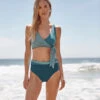 The Perfect Wrap Bikini Top - Bluestone & Mist