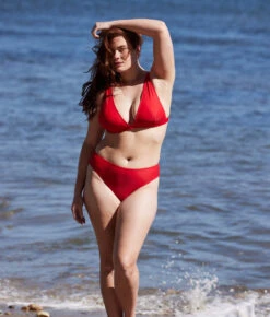 The Plunge Bikini Top - Lava -Summersalt Shop PlungeBikiniTop Lava Lifestyle 3