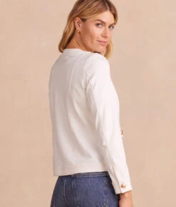 The Icon Ponte Jacket - White Sand -Summersalt Shop Ponte Jacket Back Crop