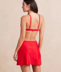 The Ruched Swim Skirt - Lava -Summersalt Shop RuchedSwimSkirt Lava 2Back