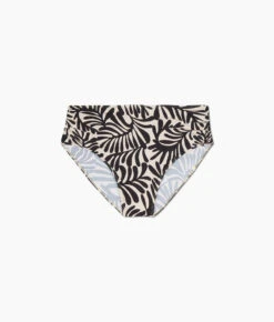 The Ruched High Leg High Rise Bottom - Abstract Palm In Sea Urchin & White Sand