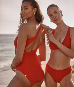 The Ruched Sidestroke - Lava -Summersalt Shop Ruched Sidestroke Lava