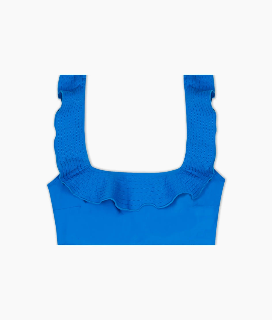 The Ruffle Seaway Square Neck Bikini Top - Azure 2 The Ruffle Seaway Square Neck Bikini Top - Azure - Image 2