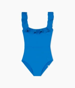 The Ruffle Seaway Square Neck One-Piece - Azure -Summersalt Shop Ruffle Square Neck One Piece Azure 5