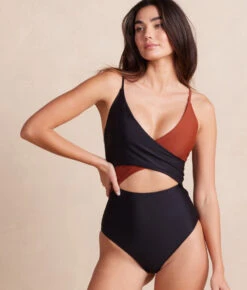 The Sea Breeze Cutout One-Piece - Amber & Sea Urchin -Summersalt Shop SeabreezeCutoutOPAmber SeaUrchin3Front