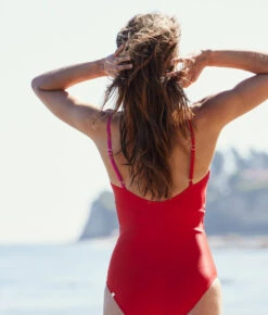 The Sea Breeze Cutout One-Piece - Lava & Hibiscus -Summersalt Shop SeabreezeCutoutOPBack3 de078d59 d3d2 4570 a0cf 0626afceaf21