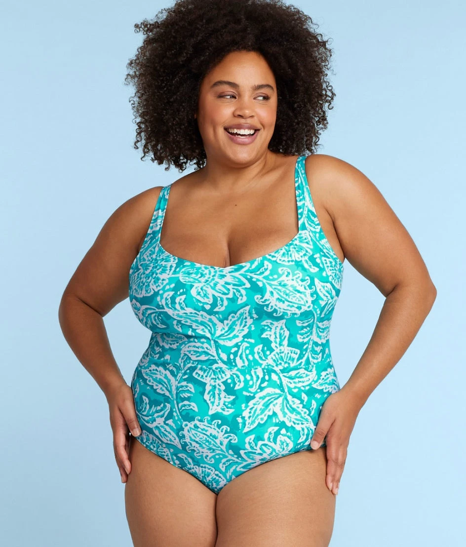 The Seascape Sweetheart One Piece - Batik In Seafoam & Harbor 2 The Seascape Sweetheart One Piece - Batik In Seafoam & Harbor - Image 2