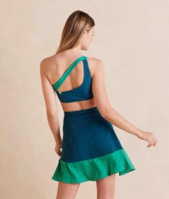 The Short Beach To Brunch Wrap Skirt - Seaglass & Seaweed -Summersalt Shop ShortBeachtoBrunchWrapSkirt Seaweed Seaglass Back