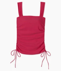 The Cinched Square Neck Tankini Top - Spritz -Summersalt Shop SideCinchedTankiniTop Spritz