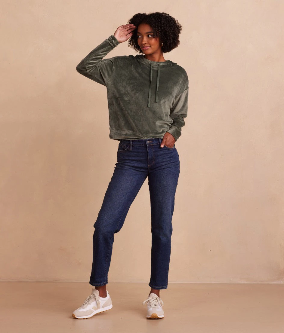 The Plush Velour Hoodie - Olive 2 The Plush Velour Hoodie - Olive - Image 2