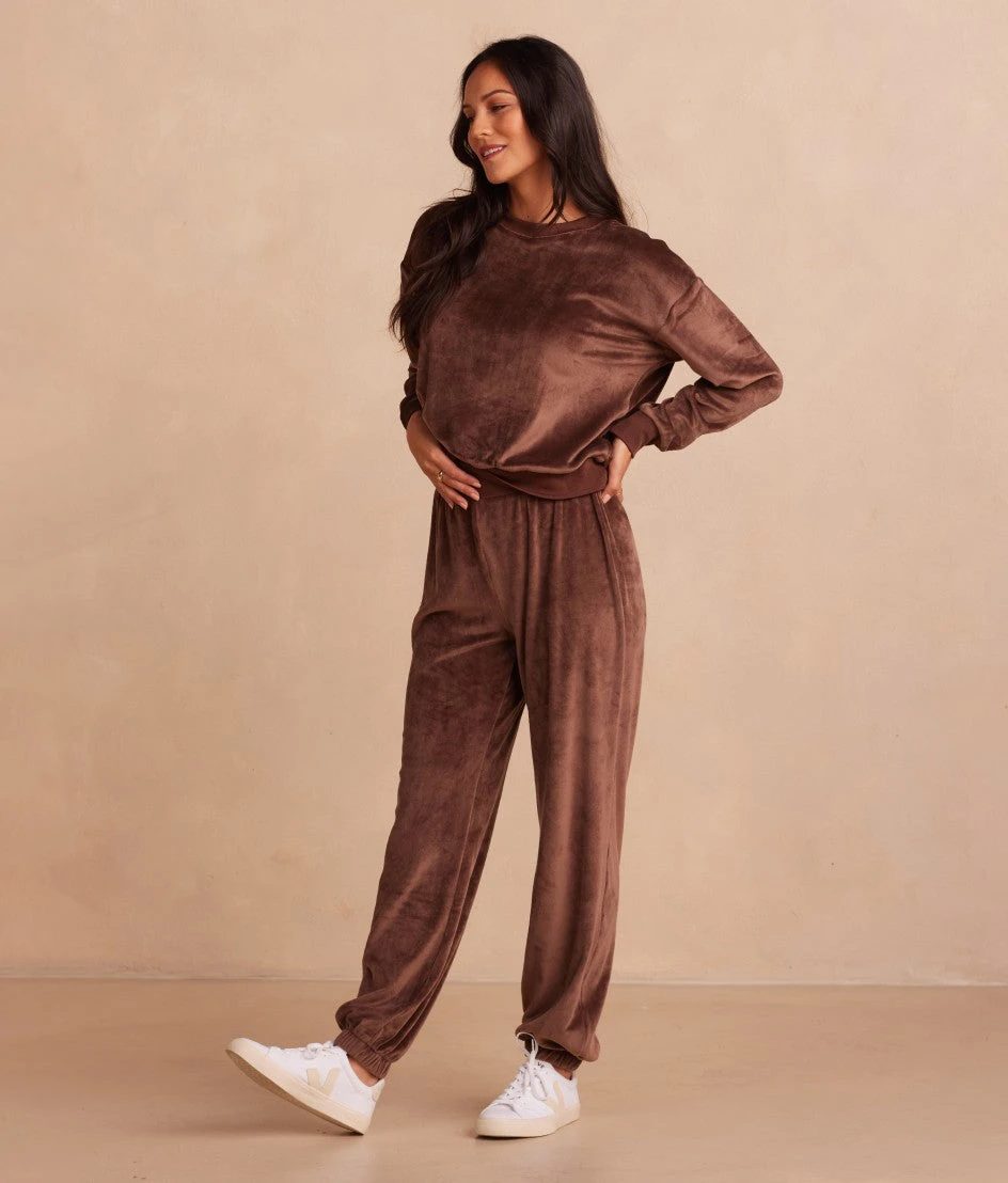 The Plush Velour Jogger - Chocolate 4 The Plush Velour Jogger - Chocolate - Image 4