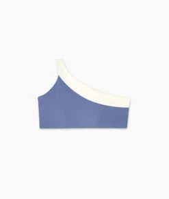 The Sidestroke Bikini Top - Blue Mountain & White Sand -Summersalt Shop Sidestroke Bikini Top Blue MT White Sand