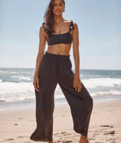 The Silky Luxe Palazzo Pants With Ties - Sea Urchin 6 The Silky Luxe Palazzo Pants With Ties - Sea Urchin -Summersalt Shop Silky Luxe Palazzo Pants with Ties Sea Urchin 3