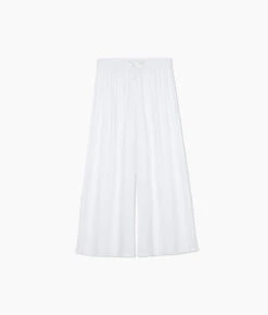 The Silky Luxe Palazzo Pants With Ties - Cloud White -Summersalt Shop Silky Luxe Palazzo Pants with Ties White FLAT