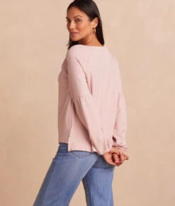 The Softest French Terry Boatneck Pullover - Petal -Summersalt Shop SoftestFrenchTerryBoatneckPullover Petal Back Crop