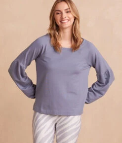 The Softest French Terry Boatneck Pullover - Slate -Summersalt Shop SoftestFrenchTerryBoatneckPullover Slate Front Crop