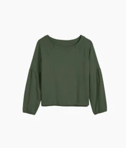 The Softest French Terry Boatneck Pullover - Olive -Summersalt Shop Softest French Terry Boatneck Pullover Olive 5
