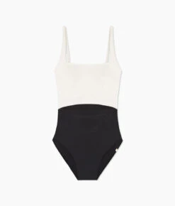 The Canal Cutout One-Piece - Sea Urchin & White Sand -Summersalt Shop Square Neck One Piece Cut Out Sea Urchin Flat New