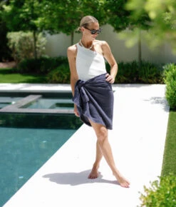 The Going Places Gauze Sarong - Midnight -Summersalt Shop The Going Places Gauze Sarong Midnight 3