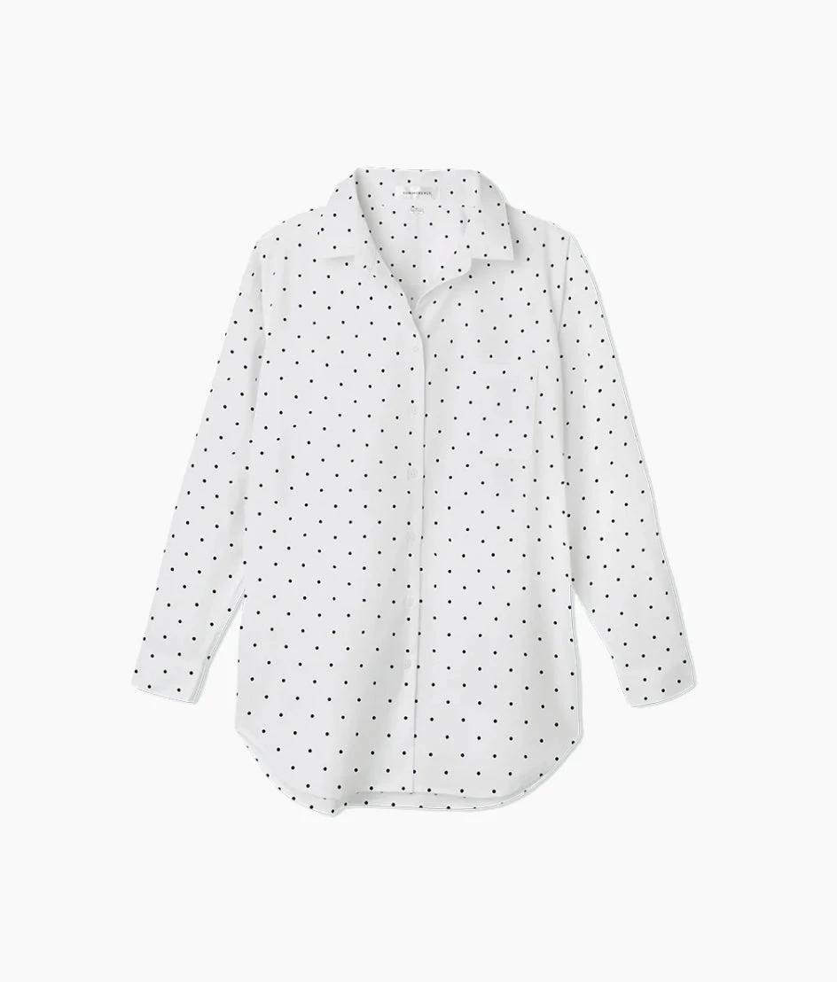 The Perfect Boyfriend Shirt - White Sand & Sea Urchin Pin Dot 1 The Perfect Boyfriend Shirt - White Sand & Sea Urchin Pin Dot