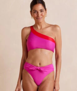 The Tie Belt High Leg Mid Rise Bottom - Hibiscus -Summersalt Shop TieBeltHighLegMidRiseBottom Hibiscus 4