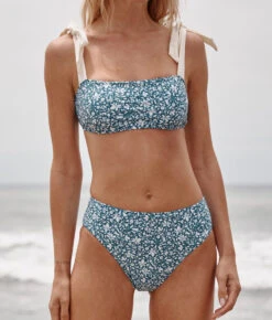 The Tie Oasis Bikini Top - Meadow Floral In Mist 8 The Tie Oasis Bikini Top - Meadow Floral In Mist -Summersalt Shop Tie Oasis Bikini Top Meadow Floral Mist 3