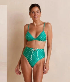 The Triangle Bikini Top - Seaglass Dot 10 The Triangle Bikini Top - Seaglass Dot -Summersalt Shop TriangleBikiniTop SeaglassDotFront