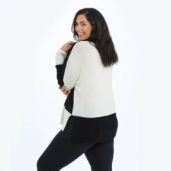 The Coziest Cashmere Blend Turtleneck - Sea Urchin & White Sand -Summersalt Shop Turtleneck Black Back