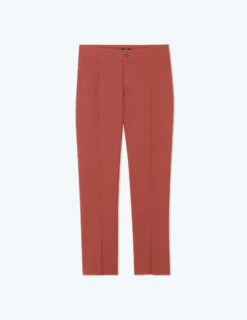 The Multitasking Slit Front Ankle Pant - Terracotta