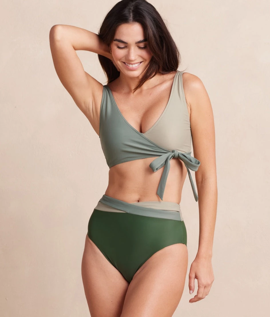 The Perfect Wrap Bikini Top - Palm & Pebble 1 The Perfect Wrap Bikini Top - Palm & Pebble