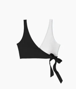 The Perfect Wrap Bikini Top - Sea Urchin & White Sand -Summersalt Shop flatlaygraybackground 133