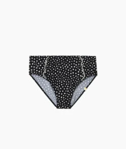 The Ruffle High Leg High Rise Bikini Bottom - On The Dot