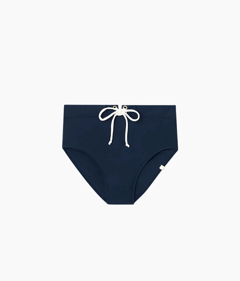 The Lace-Up High Leg High Rise Bikini Bottom - Deep Sea 1 The Lace-Up High Leg High Rise Bikini Bottom - Deep Sea
